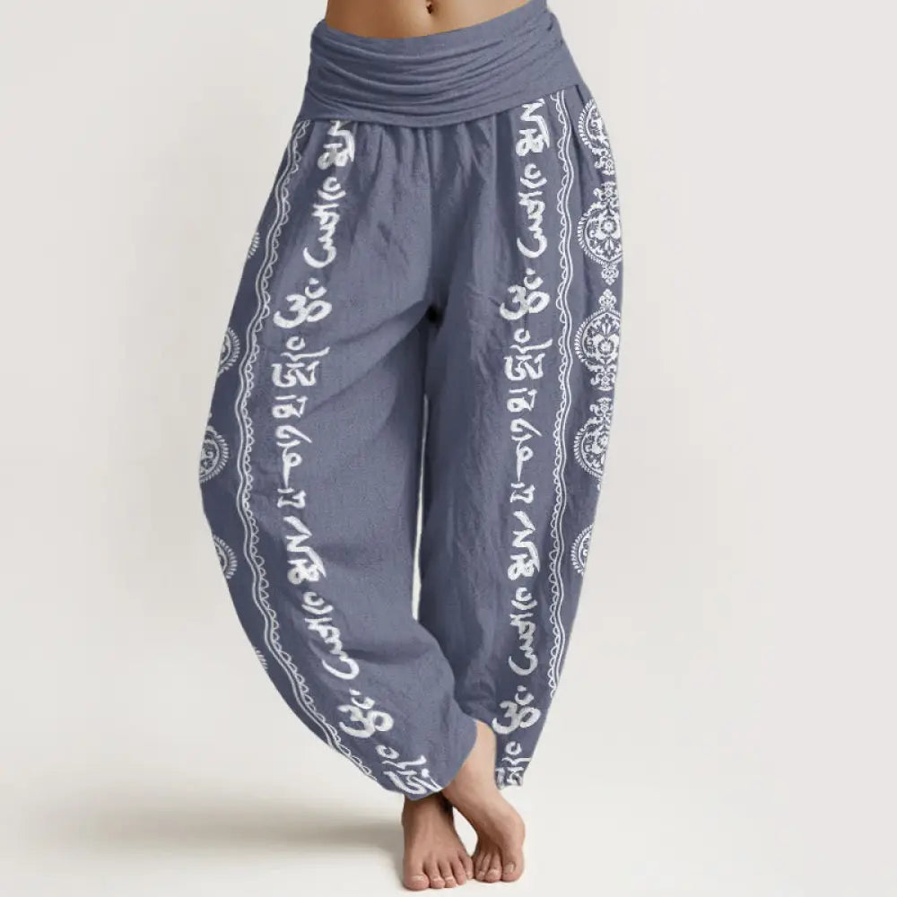 BWOOOH mandala print harem pants - Pure Cotton Mandala Om Mani Padme Hum Wo