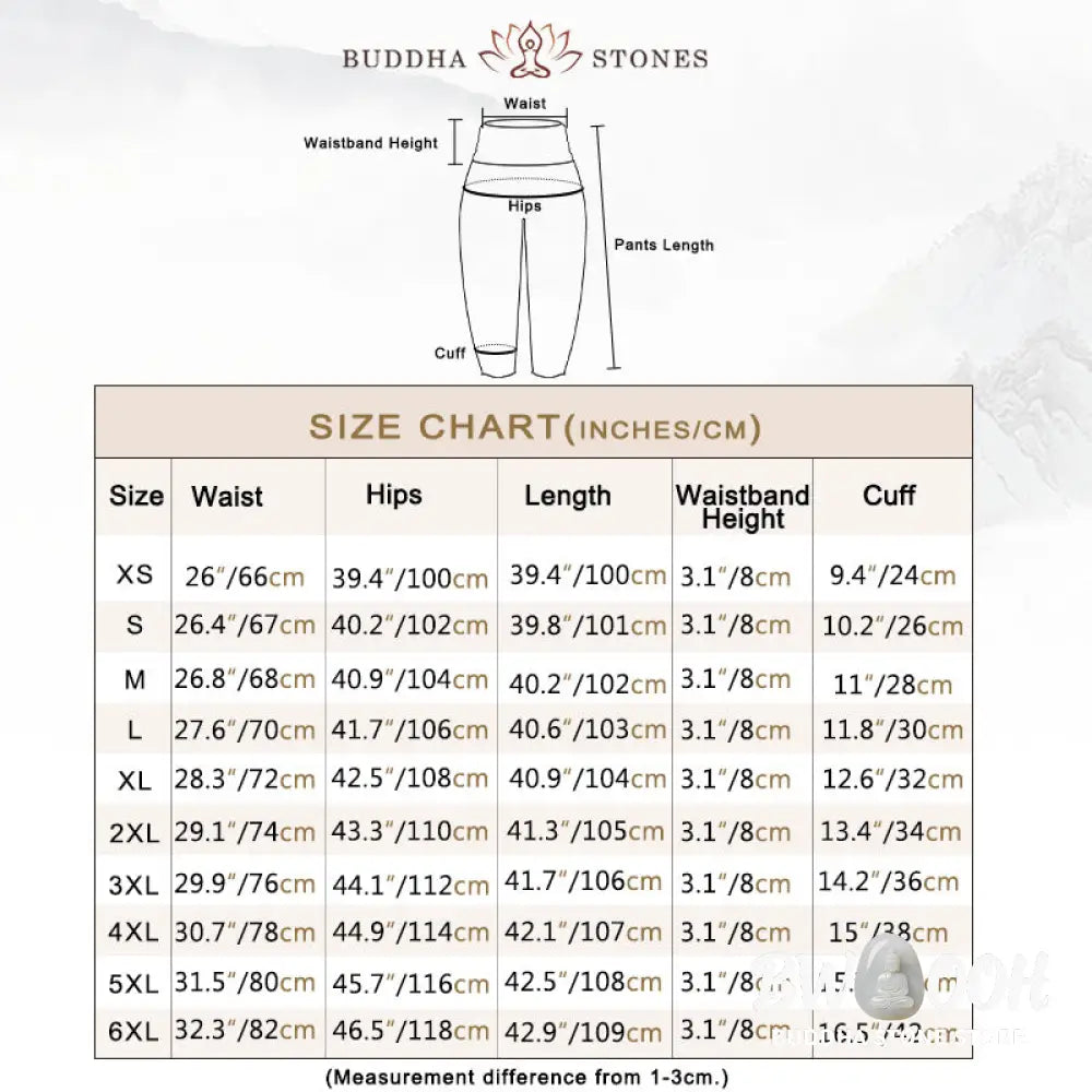 Buddha Stones Pure Cotton Mandala Pattern Parallel Flowers Women’s Elastic Waist Harem Pants - Women’s Harem Pants