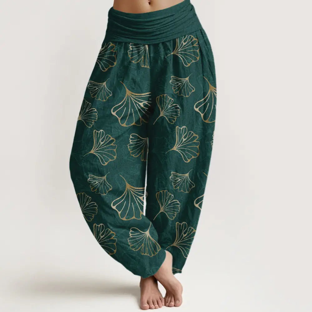 BWOOOH printed harem pants - Pure Cotton Minimalist Style Ginkgo Leav