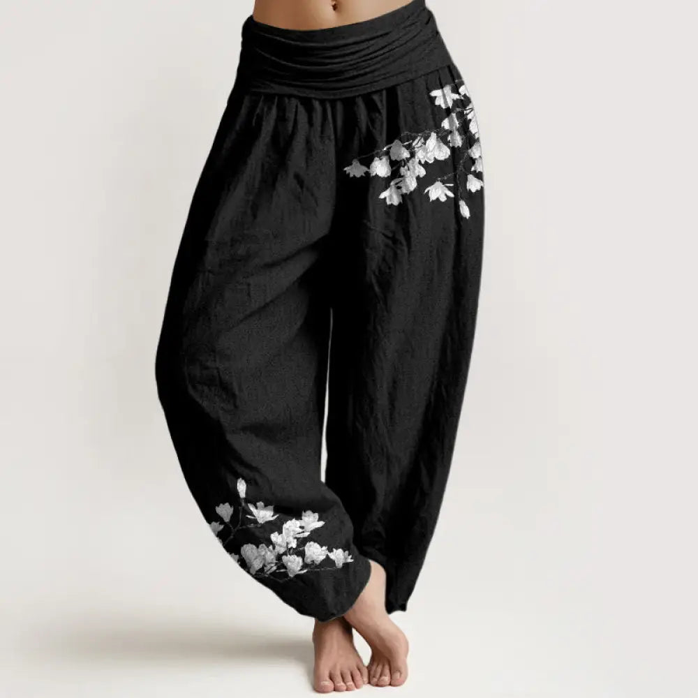 BWOOOH printed harem pants - Pure Cotton Minimalist Style Magnolia Fl