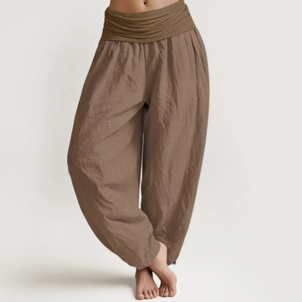 BWOOOH printed harem pants - Pure Cotton Plain Tan Women&