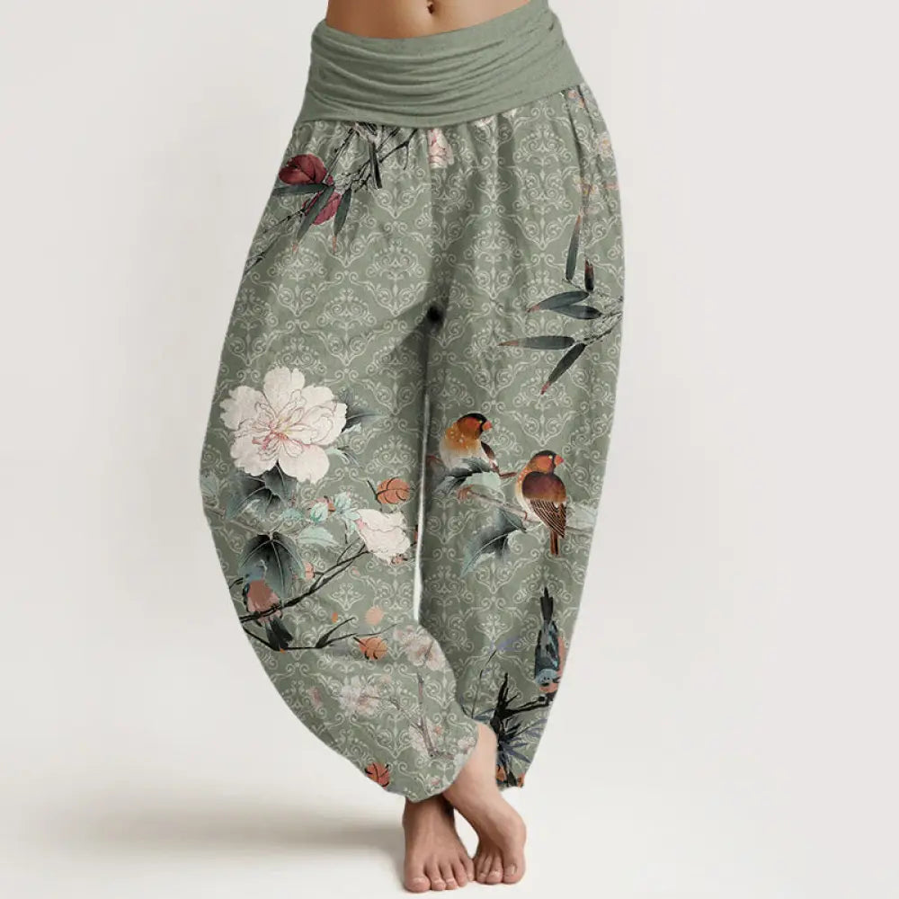 BWOOOH mandala print harem pants - Pure Cotton Warbler Bird Blooming Flower