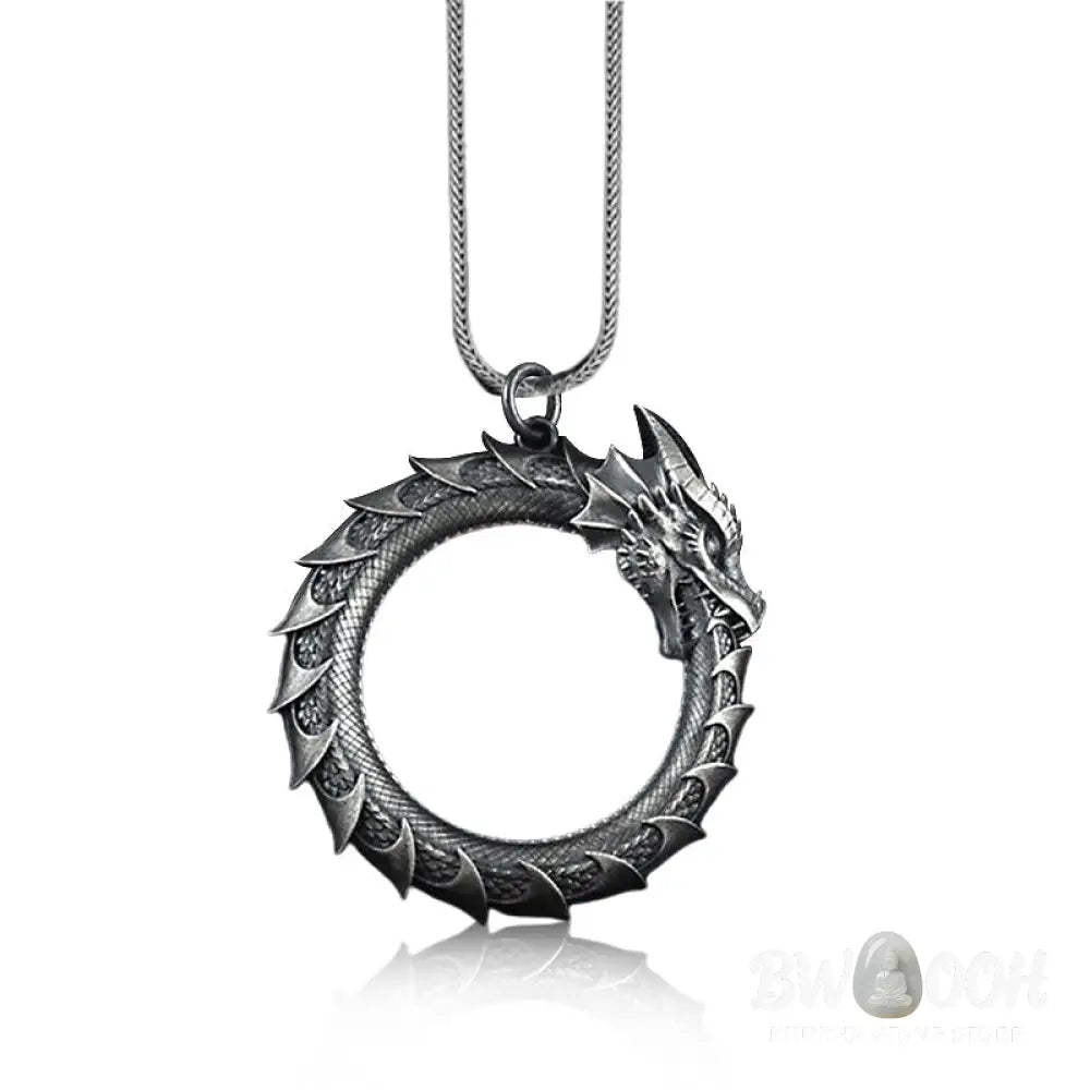 Buddha Stones Pure Tin Dragon Snake Protection Necklace Pendant - BWOOOH - Necklaces &amp; Pendants