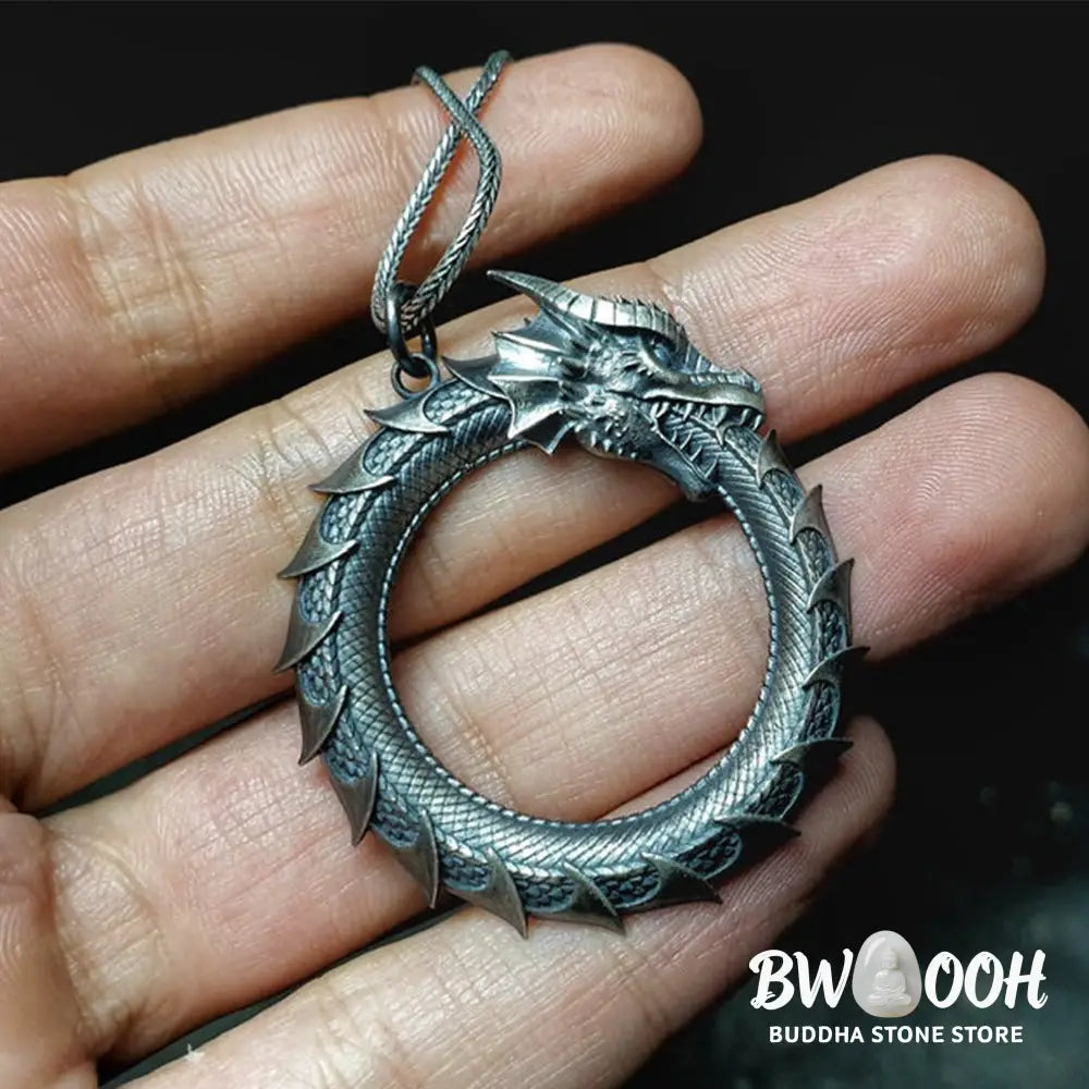 Buddha Stones Pure Tin Dragon Snake Protection Necklace Pendant - BWOOOH - Necklaces &amp; Pendants