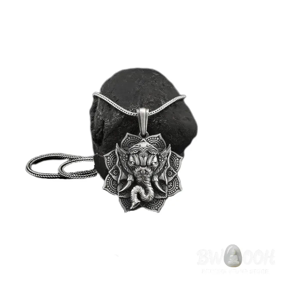 Buddha Stones Pure Tin Ganesh Ganpati Elephant Protection Amulet Necklace Pendant - BWOOOH - Necklaces &amp; Pendants