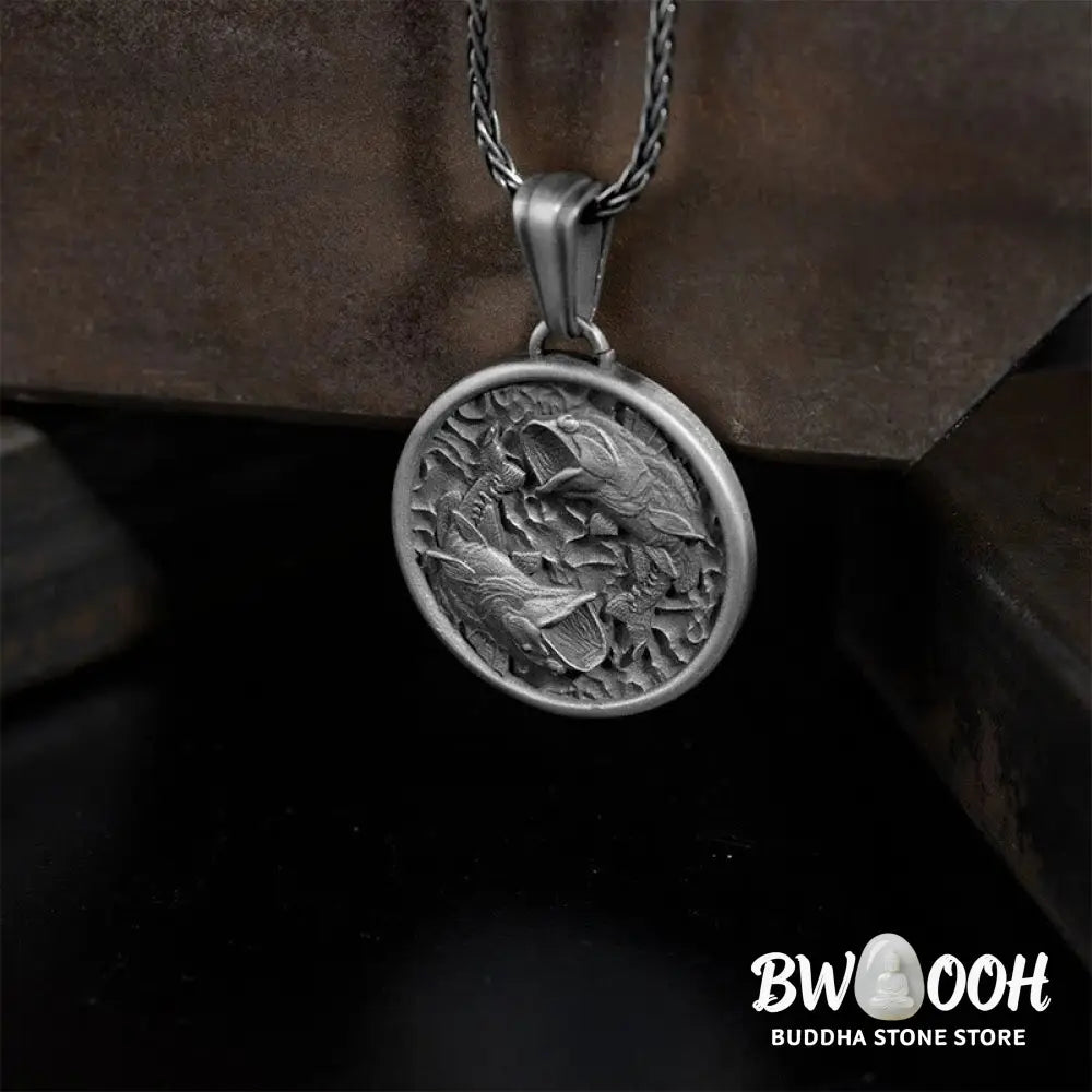 Buddha Stones Pure Tin Polishing Koi Fish Wealth Necklace Pendant - BWOOOH - Pure Tin Koi Fish - Necklaces &amp; Pendants