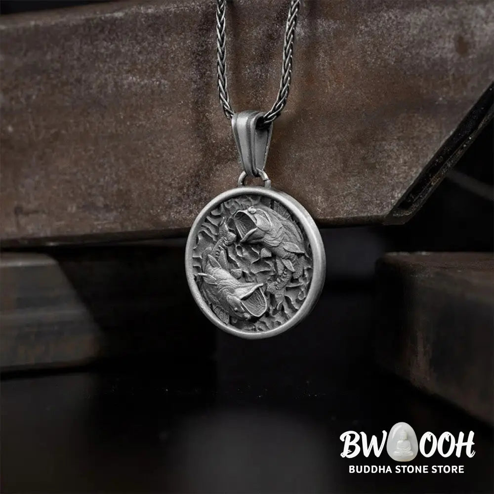Buddha Stones Pure Tin Polishing Koi Fish Wealth Necklace Pendant - BWOOOH - Pure Tin Koi Fish - Necklaces & Pendants