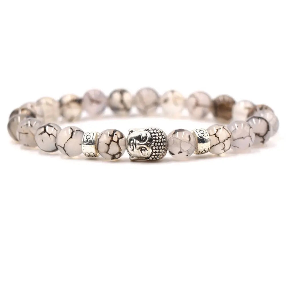 Buddha Stones Purple Agate Protection Bracelet - BWOOOH - Dragon Vein Agate - Bracelet