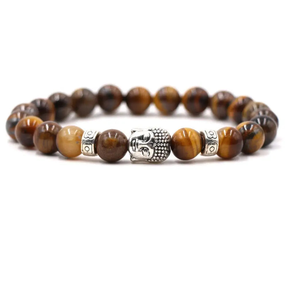 Buddha Stones Purple Agate Protection Bracelet - BWOOOH - Tiger Eye - Bracelet