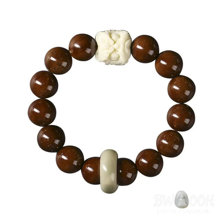 Buddha Stones Purple Bodhi Seed Dancing Lion Wisdom Bracelet - BWOOOH - Bracelet