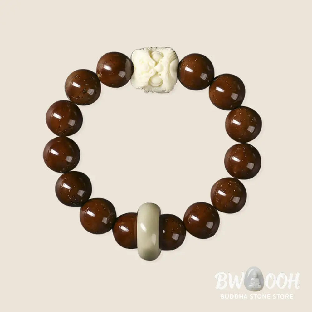 Buddha Stones Purple Bodhi Seed Dancing Lion Wisdom Bracelet - BWOOOH - Bracelet