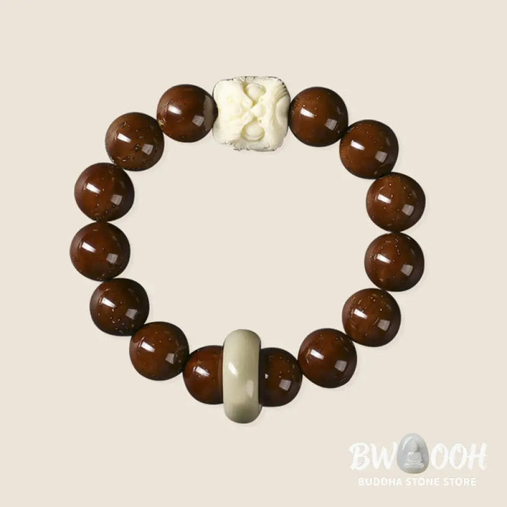 Buddha Stones Purple Bodhi Seed Dancing Lion Wisdom Bracelet - BWOOOH - Bracelet