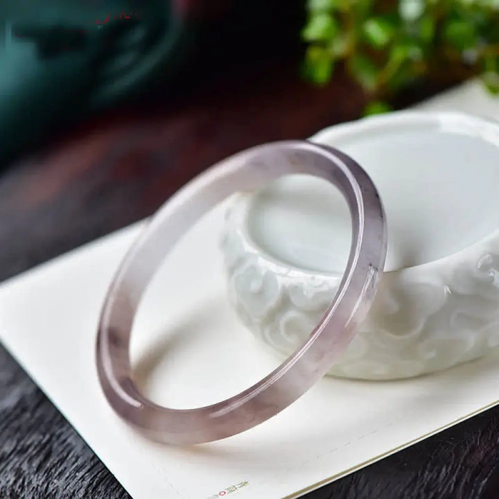 Buddha Stones Purple Golden Silk Jade Wealth Bracelet Bangle - BWOOOH - 54-56mm - Bracelet &amp; Bangle