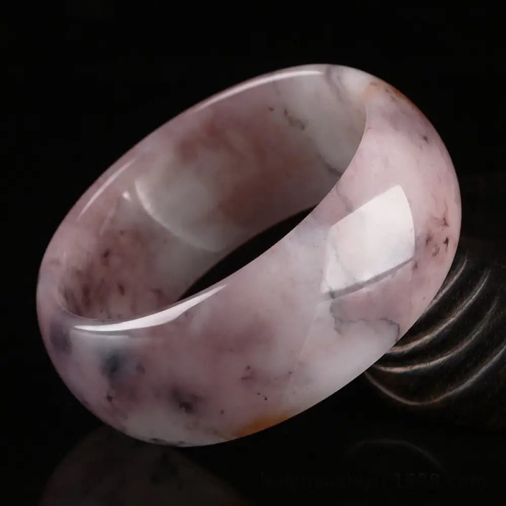Buddha Stones Purple Jade Happiness Protection Bracelet Bangle - BWOOOH - 19mm / 56-58mm - Bracelet