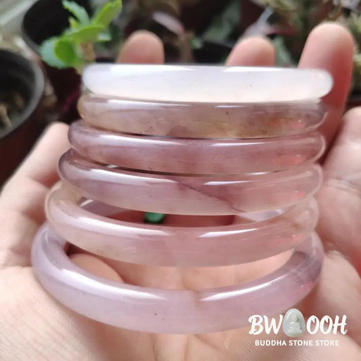 Buddha Stones Purple Jade Happiness Protection Bracelet Bangle - BWOOOH - Bracelet