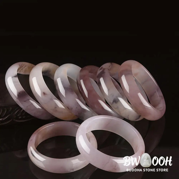Buddha Stones Purple Jade Happiness Protection Bracelet Bangle - BWOOOH - Bracelet