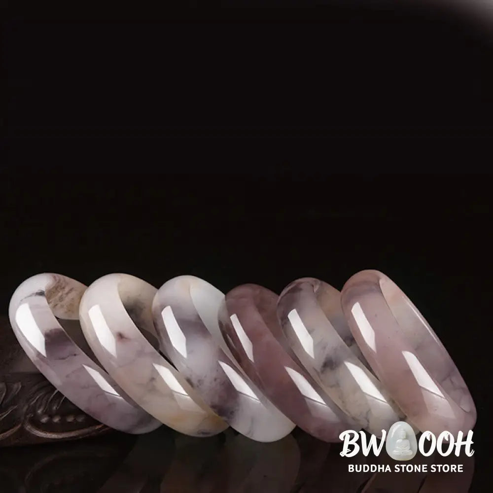 Buddha Stones Purple Jade Happiness Protection Bracelet Bangle - BWOOOH - Bracelet