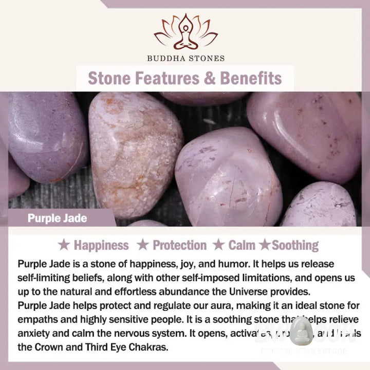 Buddha Stones Purple Jade Peace Buckle Happiness Necklace Pendant - BWOOOH - Purple Jade - Necklaces &amp; Pendants