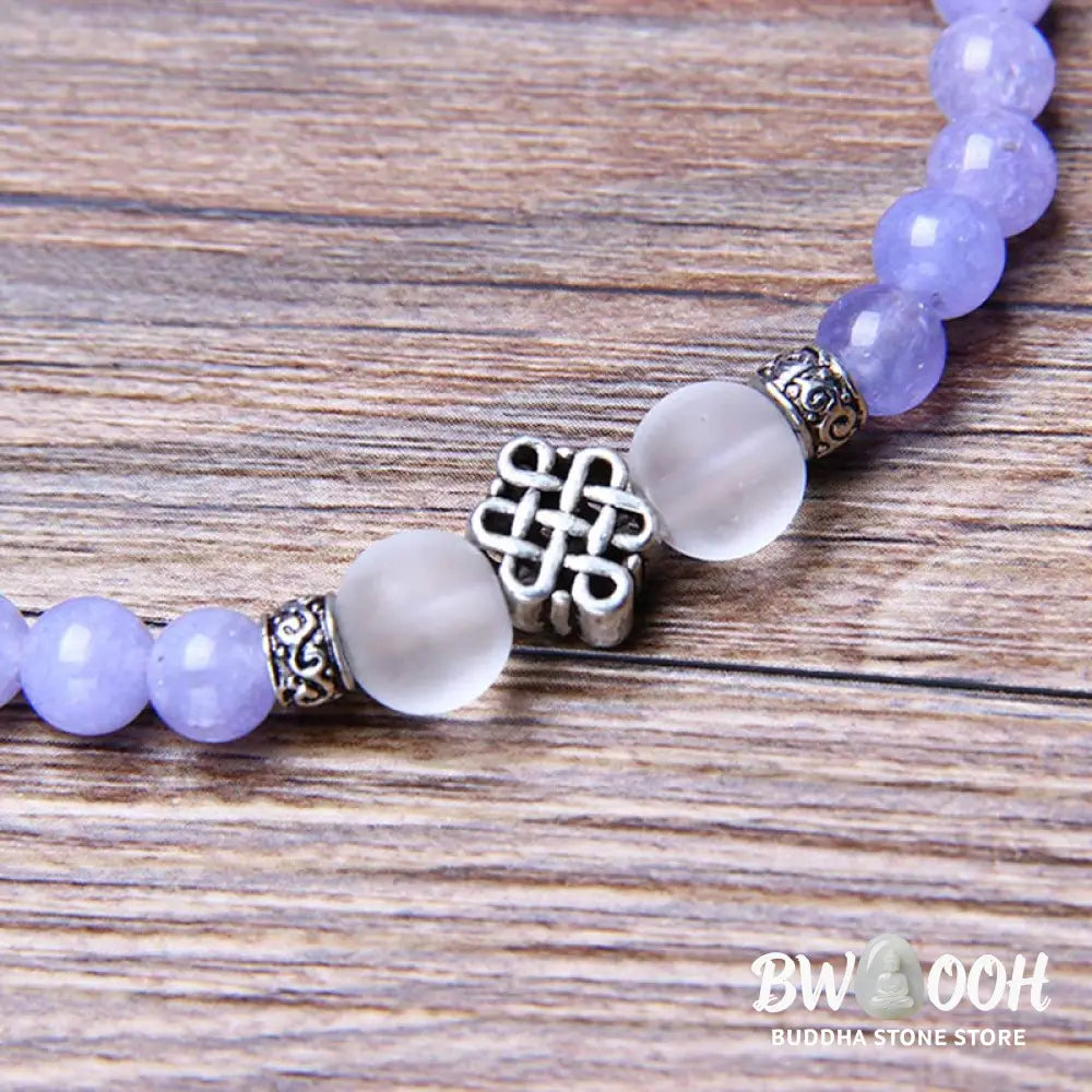 BWOOOH Purple Jasper 108-bead strength bracelet mala, 6mm unisex meditation beads. Features vibrant purple jasper promoting healing, courage, wisdom, and self-awareness. - View 9