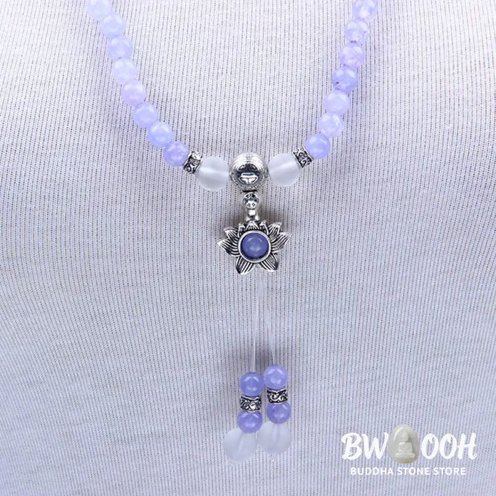 BWOOOH Purple Jasper 108-bead strength bracelet mala, 6mm unisex meditation beads. Features vibrant purple jasper promoting healing, courage, wisdom, and self-awareness. - View 6