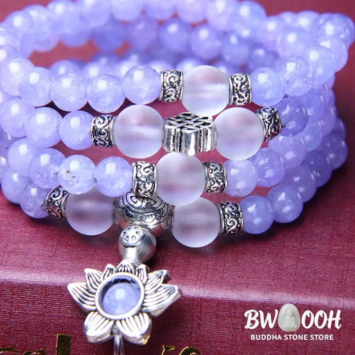 BWOOOH Purple Jasper 108-bead strength bracelet mala, 6mm unisex meditation beads. Features vibrant purple jasper promoting healing, courage, wisdom, and self-awareness. - View 5