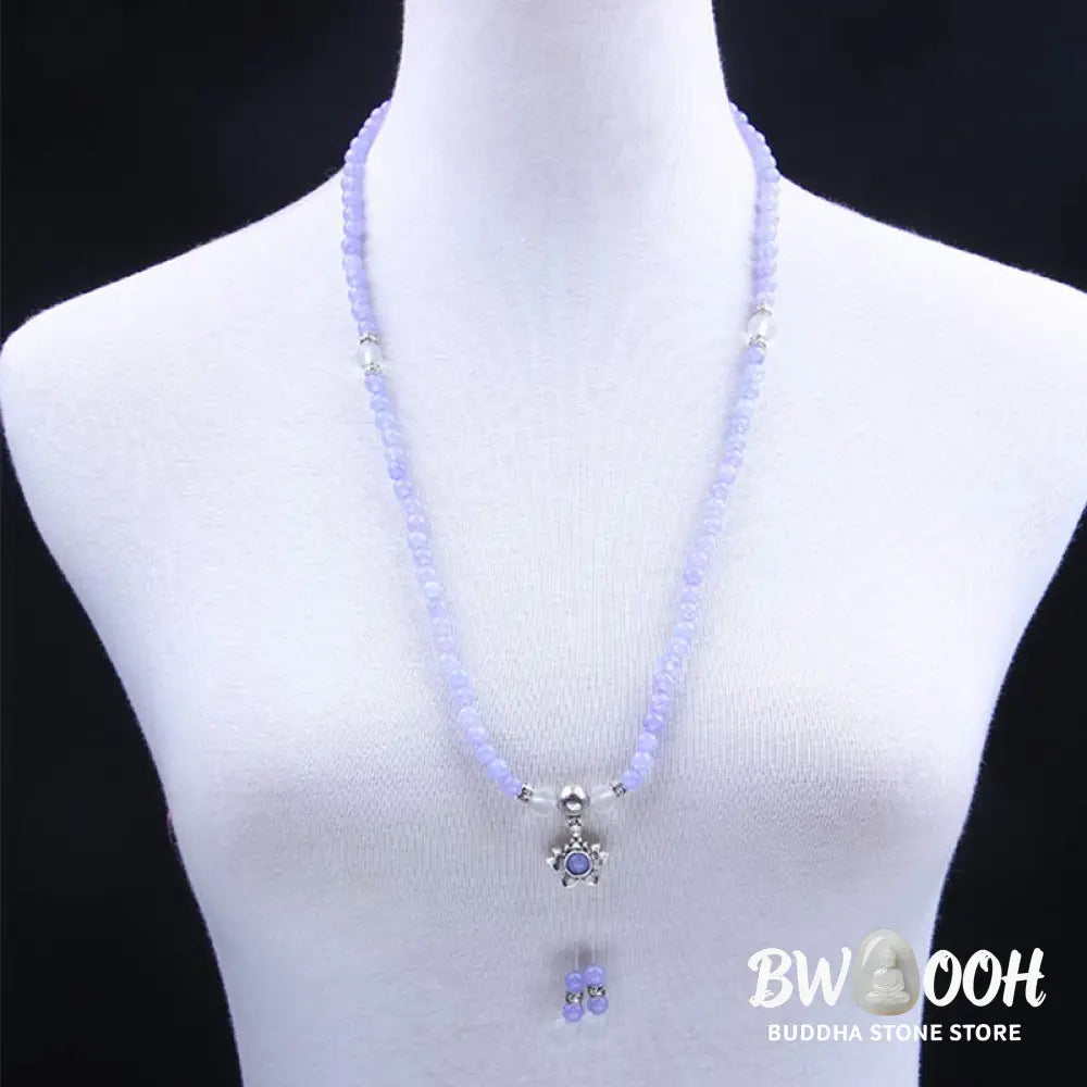 BWOOOH Purple Jasper 108-bead strength bracelet mala, 6mm unisex meditation beads. Features vibrant purple jasper promoting healing, courage, wisdom, and self-awareness. - View 7