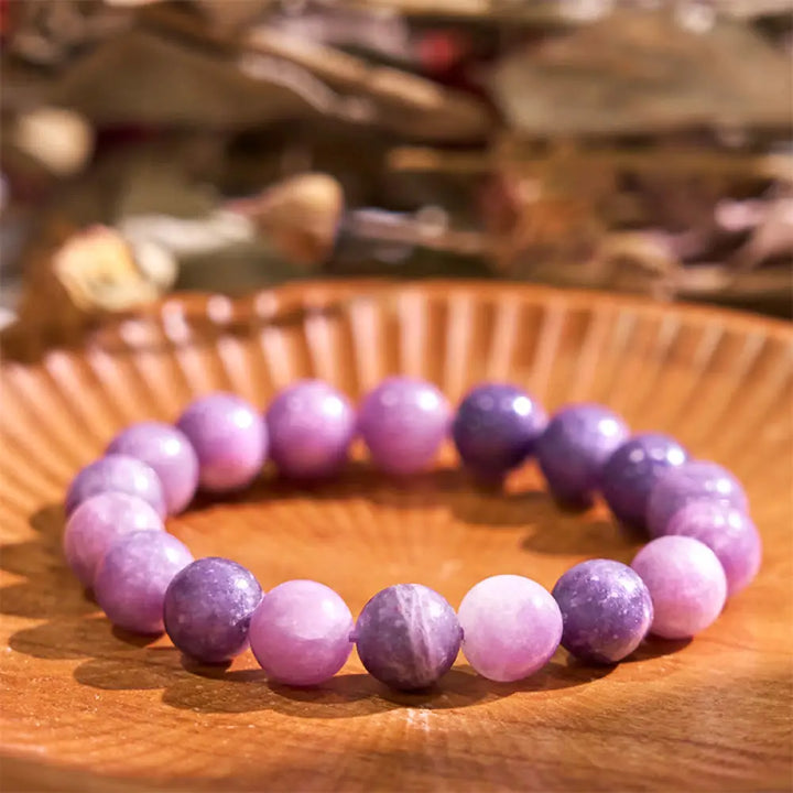 Buddha Stones Purple Mica Stone Positive Bracelet - BWOOOH - Purple Mica Stone(Wrist Circumference: 14-16cm) / 10mm