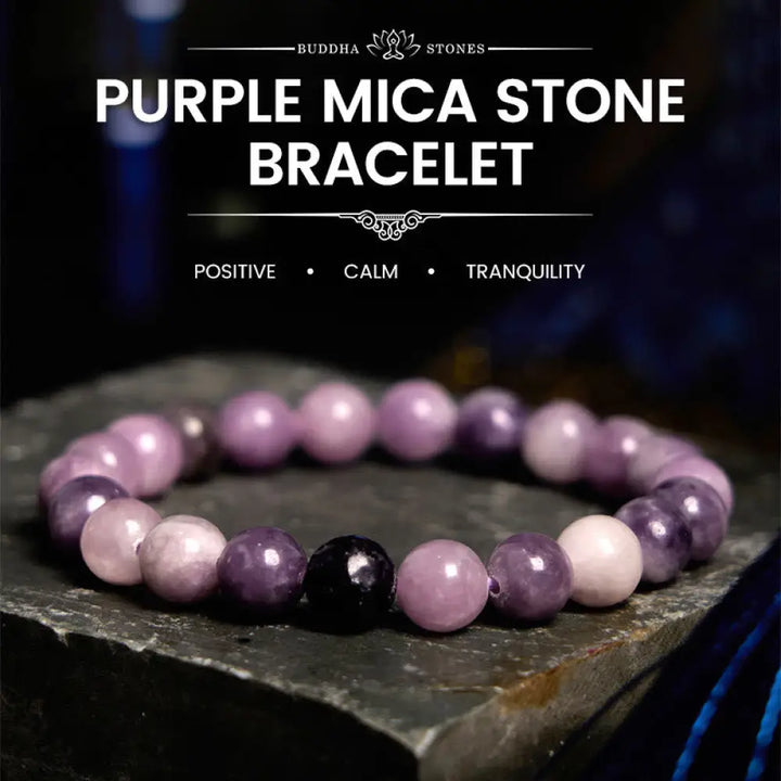 BWOOOH Purple Mica Stone Positive Bracelet - BWOOOH - Purple Mica Stone(Wrist Circumference: 14-16cm) / 8mm