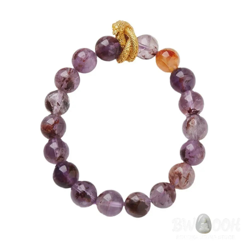 Buddha Stones Purple Phantom Copper Gold-plated Dragon Wisdom Bracelet - BWOOOH - Purple Phantom(Wrist Circumference: