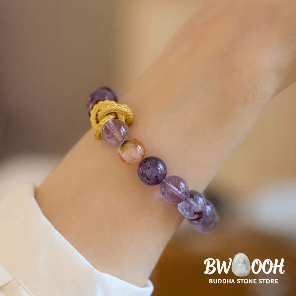 Buddha Stones Purple Phantom Copper Gold-plated Dragon Wisdom Bracelet - BWOOOH - Purple Phantom(Wrist Circumference: