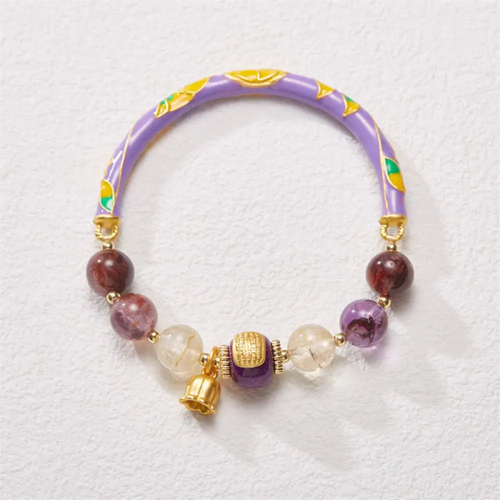 BWOOOH Purple Phantom Purple Jade Scripture Citrine Love Wisdom Bracelet Bangle - BWOOOH - 14-16cm - Bracelet