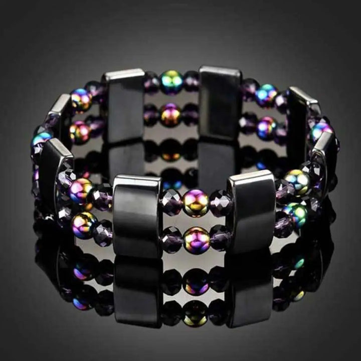 Buddha Stones Rainbow Hematite Wellness Bracelet - BWOOOH - 2 - Bracelet