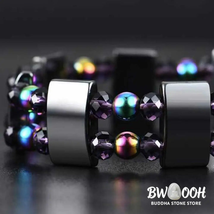 Buddha Stones Rainbow Hematite Wellness Bracelet - BWOOOH - Bracelet