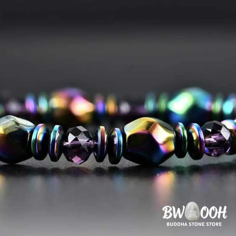 Buddha Stones Rainbow Hematite Wellness Bracelet - BWOOOH - Bracelet