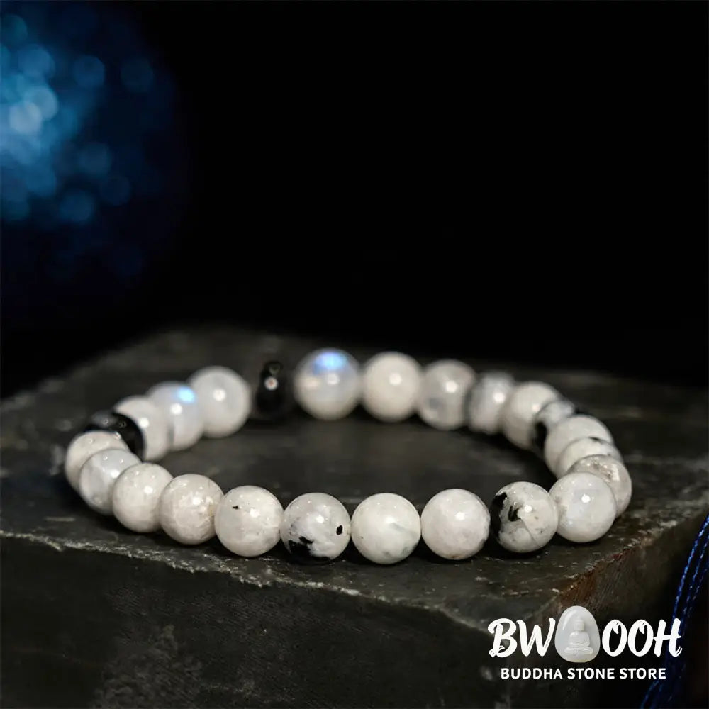 Buddha Stones Rainbow Moonstone Harmony Bracelet - BWOOOH - Rainbow Moonstone(Wrist Circumference: 14-16cm) - Bracelet
