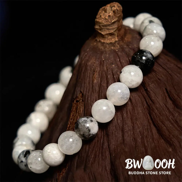 Buddha Stones Rainbow Moonstone Harmony Bracelet - BWOOOH - Rainbow Moonstone(Wrist Circumference: 14-16cm) - Bracelet