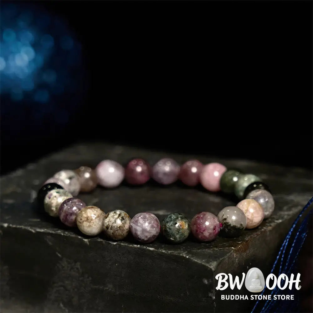 Buddha Stones Rainbow Tourmaline Positive Bracelet - BWOOOH - Tourmaline(Wrist Circumference: 14-16cm) - Bracelet