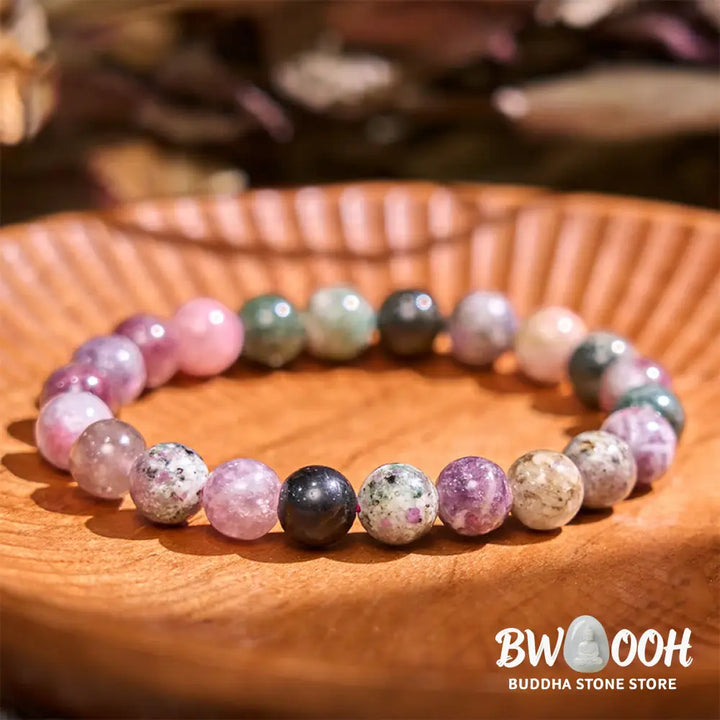 Buddha Stones Rainbow Tourmaline Positive Bracelet - BWOOOH - Tourmaline(Wrist Circumference: 14-16cm) - Bracelet