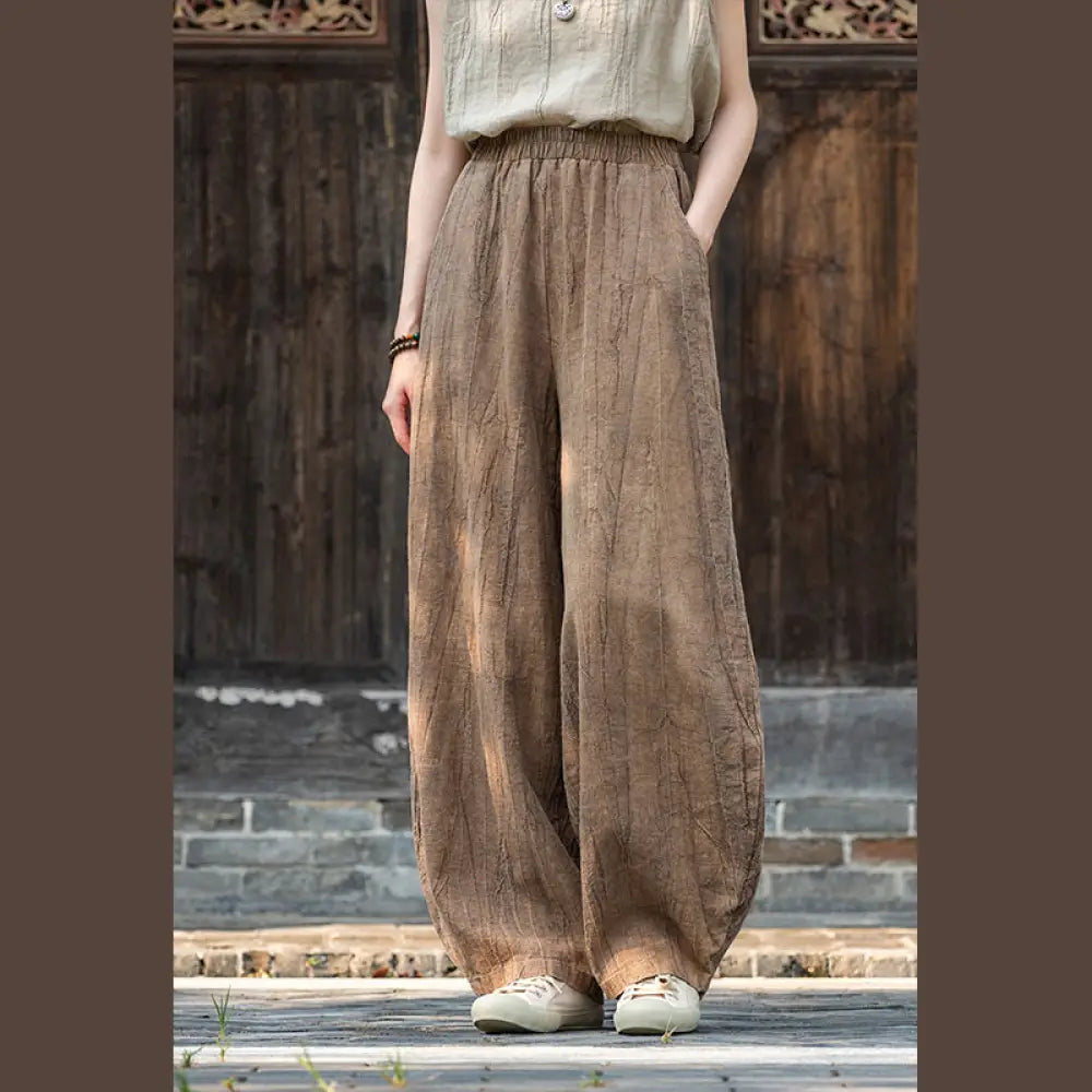 BWOOOH printed harem pants - Ramie Cotton Linen Pants Tie-dye Design 
