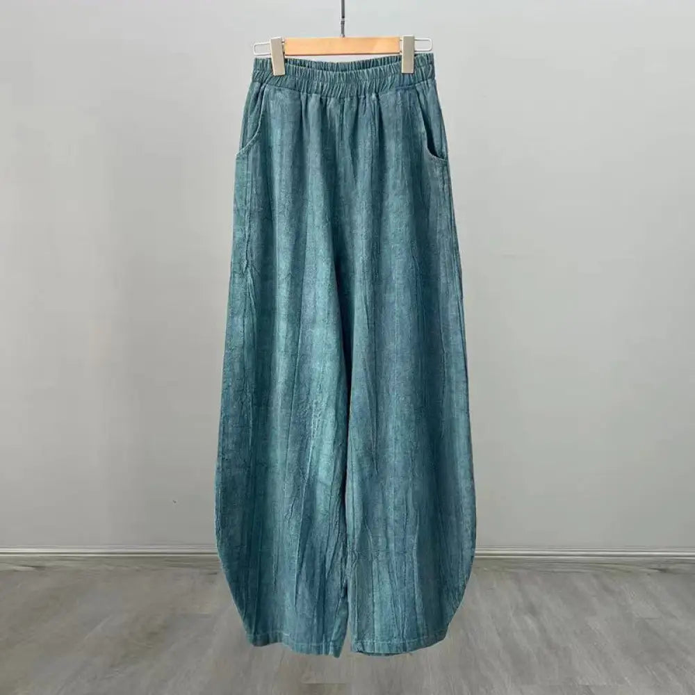 BWOOOH printed harem pants - Ramie Cotton Linen Pants Tie-dye Design 