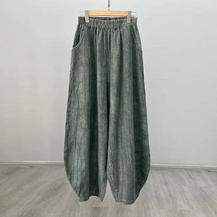 BWOOOH printed harem pants - Ramie Cotton Linen Pants Tie-dye Design 