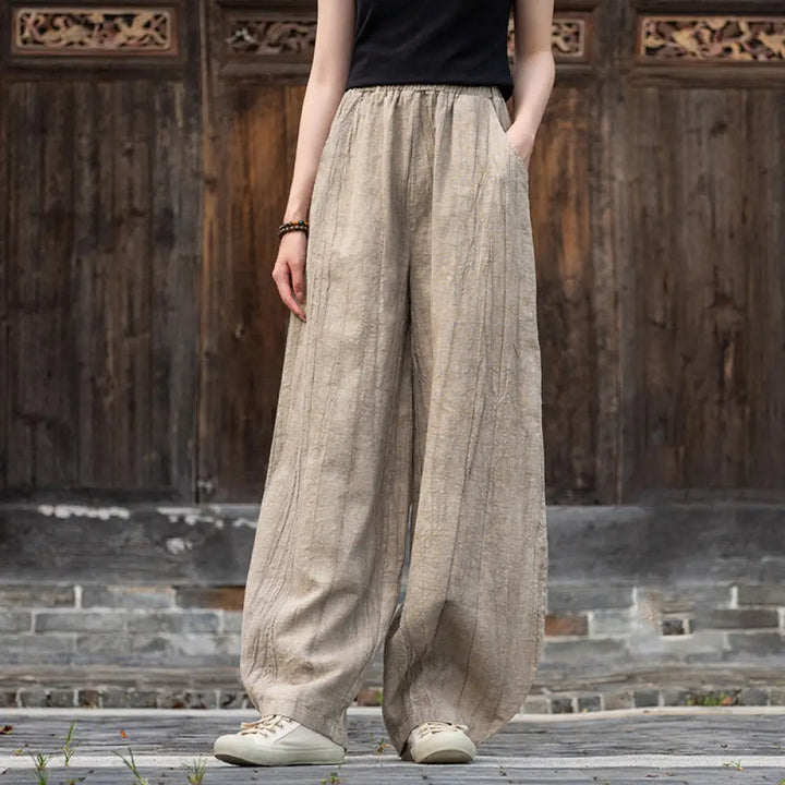 BWOOOH printed harem pants - Ramie Cotton Linen Pants Tie-dye Design 