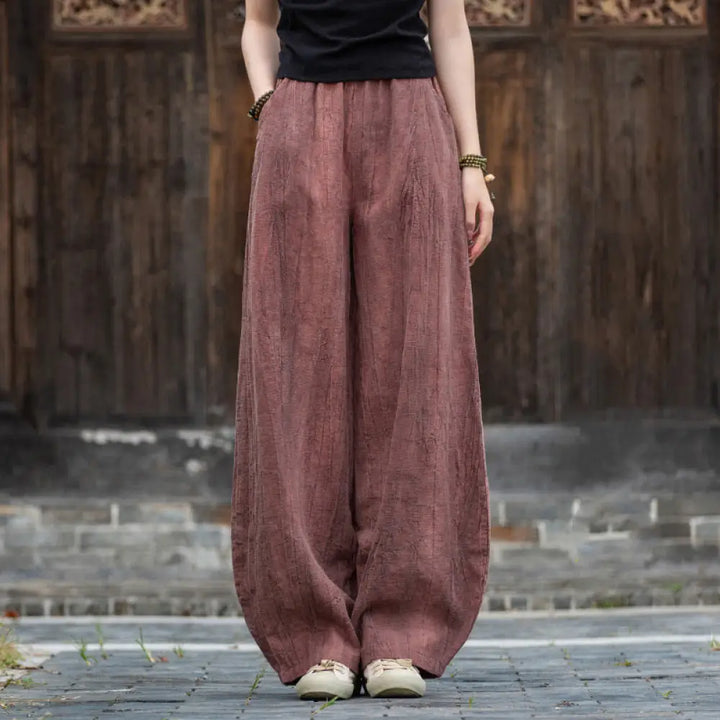 BWOOOH printed harem pants - Ramie Cotton Linen Pants Tie-dye Design 