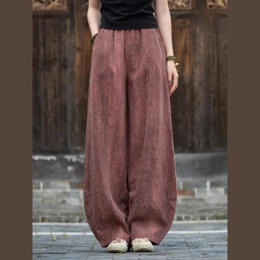 BWOOOH printed harem pants - Ramie Cotton Linen Pants Tie-dye Design 
