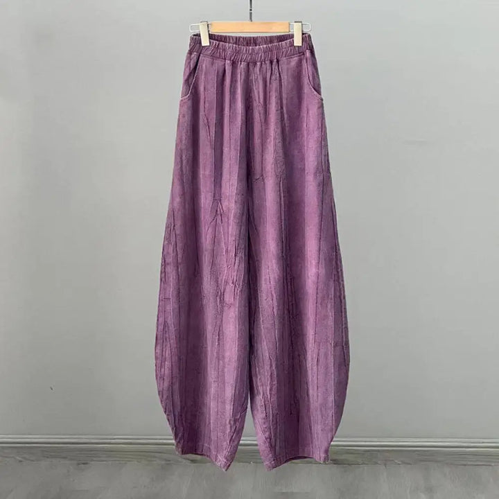 BWOOOH printed harem pants - Ramie Cotton Linen Pants Tie-dye Design 
