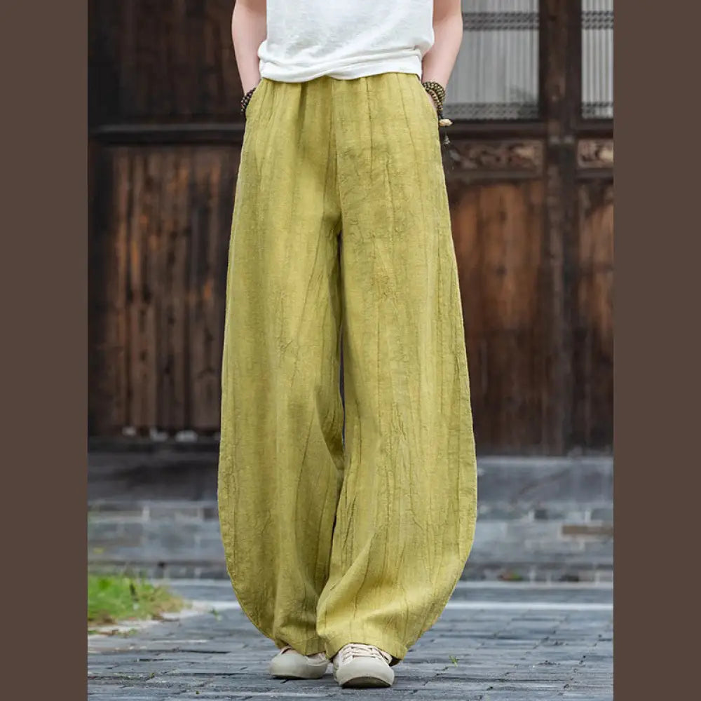 BWOOOH printed harem pants - Ramie Cotton Linen Pants Tie-dye Design 