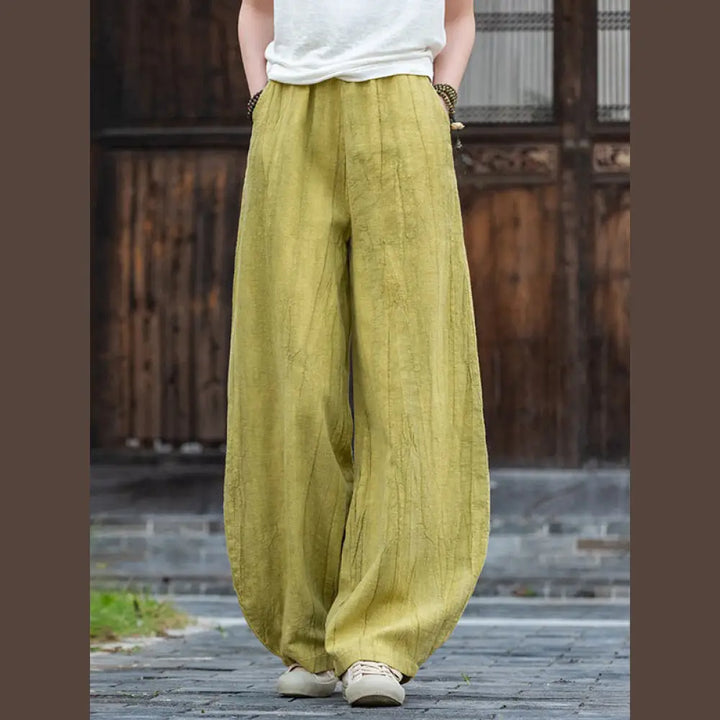BWOOOH printed harem pants - Ramie Cotton Linen Pants Tie-dye Design 