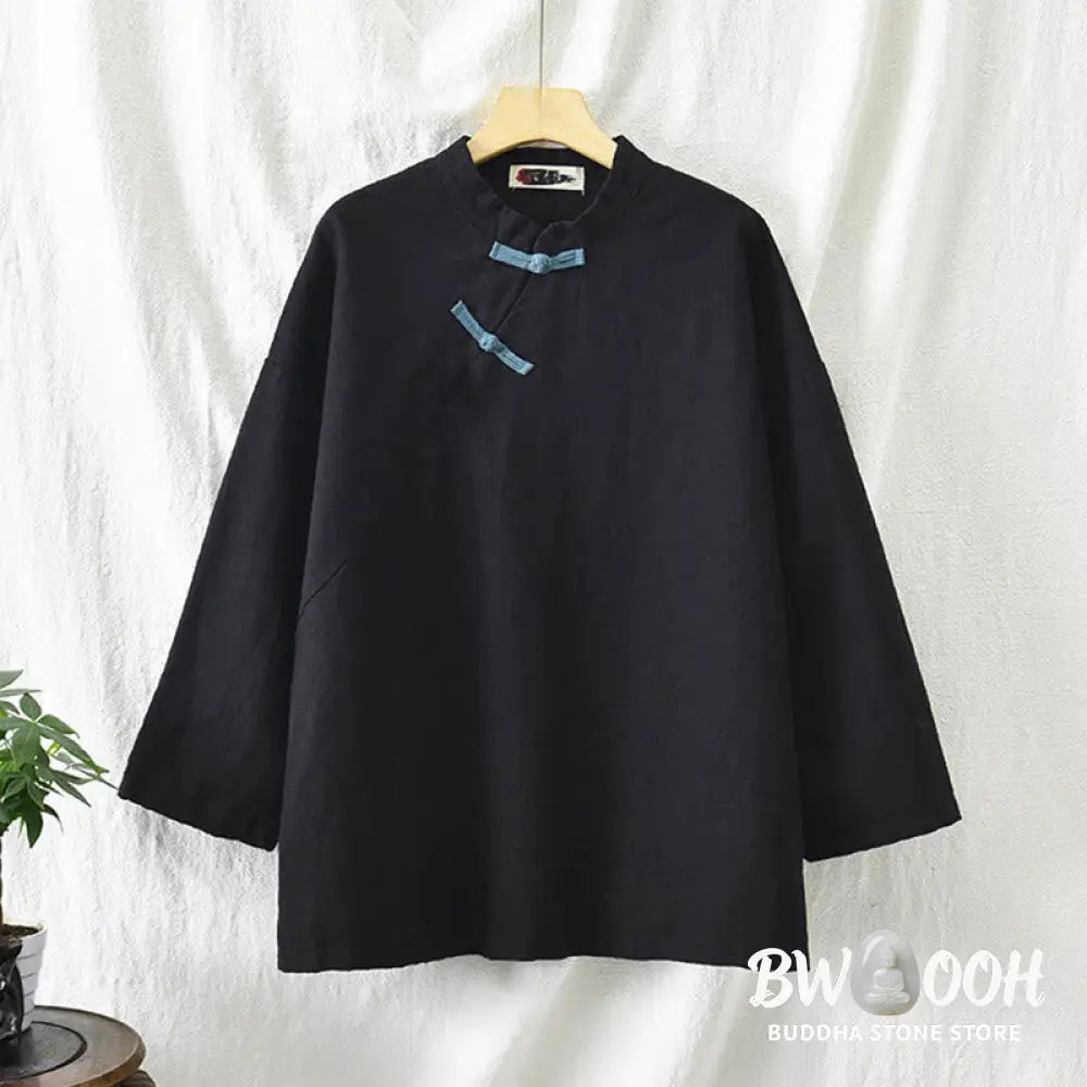 Buddha Stones Ramie Linen Loose Blouse Women Long Sleeve Shirt Chinese Hanfu Top - Long Sleeve Shirt