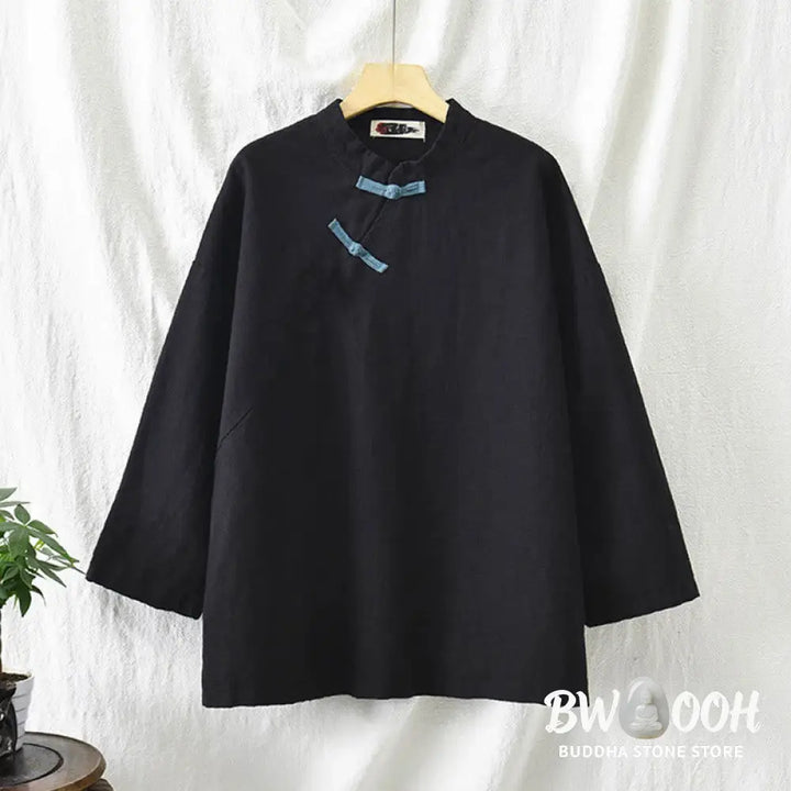 Buddha Stones Ramie Linen Loose Blouse Women Long Sleeve Shirt Chinese Hanfu Top - Long Sleeve Shirt