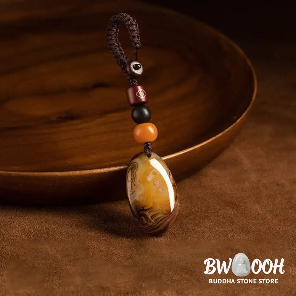 Buddha Stones Random Sardonyx Stone Positive Key Chain - Random Sardonyx Stone - Key Chain